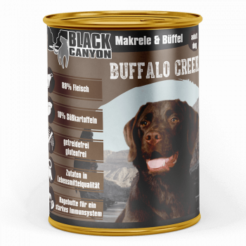 Black Canyon Buffalo Creek Hundenahrung in Dosen - Büffel & Makrele - 12x 410g oder 6x 820g zur Auswahl