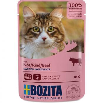 Bozita Häppchen in Soße mit Rind (getreidefrei) - 85g oder 12x 85g zur Auswahl